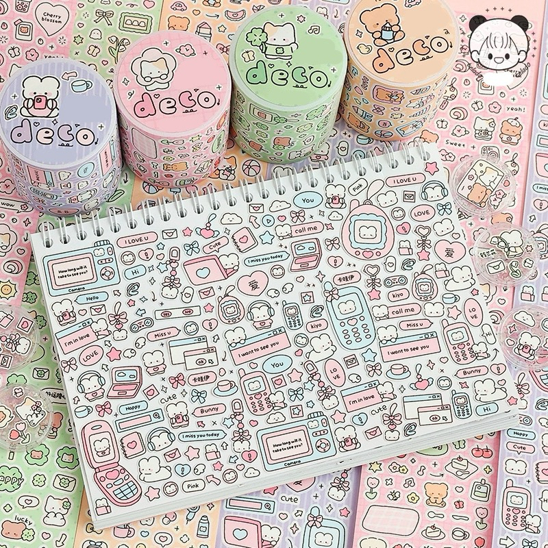 

sticker roll aesthetic glitter korean deco photocard lucu readystock B814 B1101 B1363