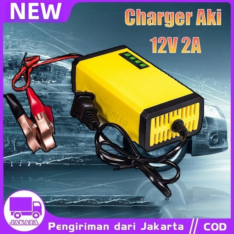 Charger Aki Portable 12V-2A Motor dan Mobil VRtec CHARGER AKI MOTOR MOBIL ALAT CAS AKI MOTOR MOBIL 1