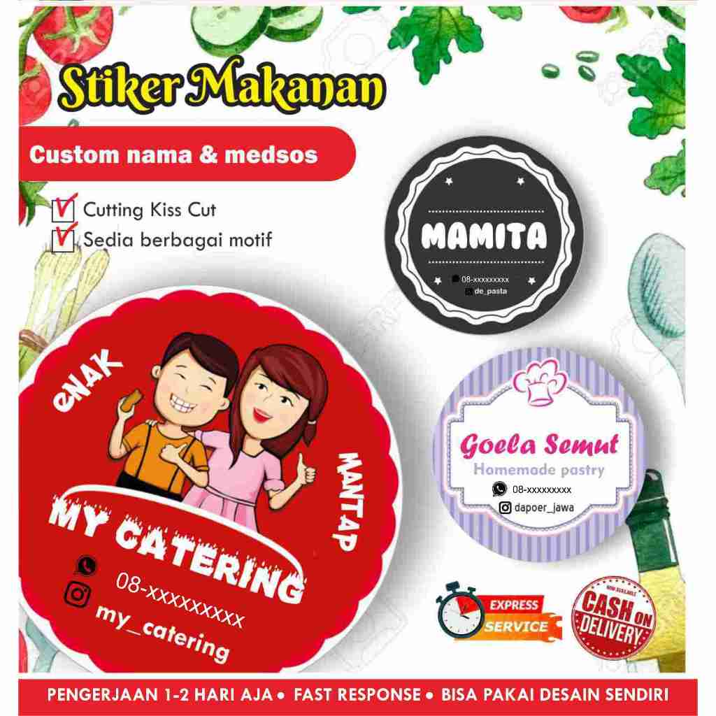 

[170 pcs] Stiker Cromo bulat / Label kemasan makanan minuman / promosi / murah / chromo