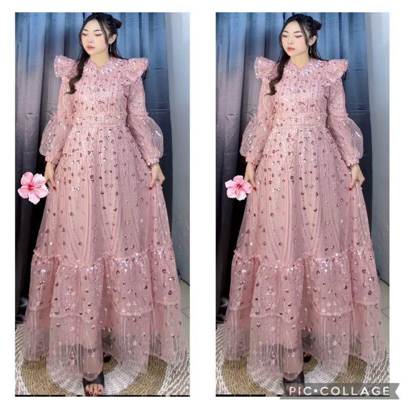 gamis dress kenny bahan tile spanle wanita muslim mewah