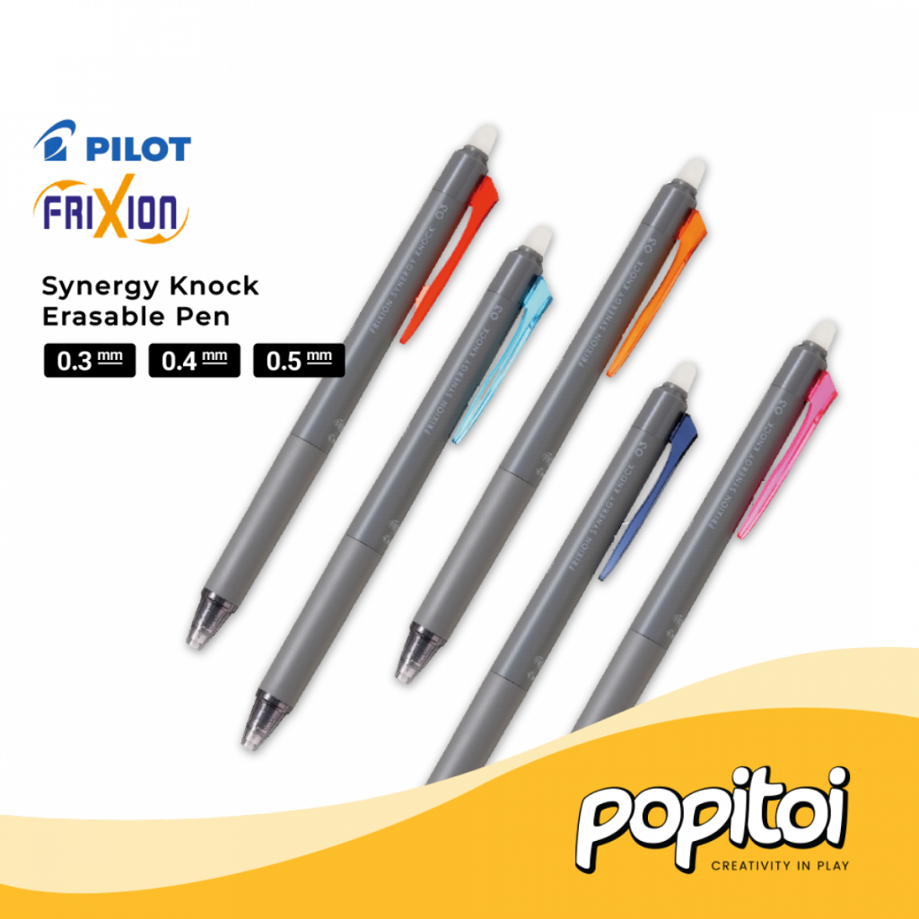 

Pilot Frixion Synergy Knock Erasable Gel Pen 0.3 0.4 0.5 mm Pulpen Warna Warni Bisa Dihapus