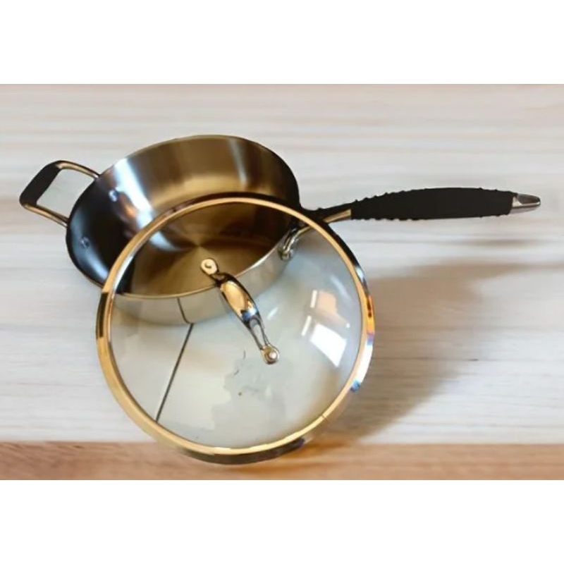 wajan frypan frying pan stainless steel plus tutup kaca. merk TIVOLI