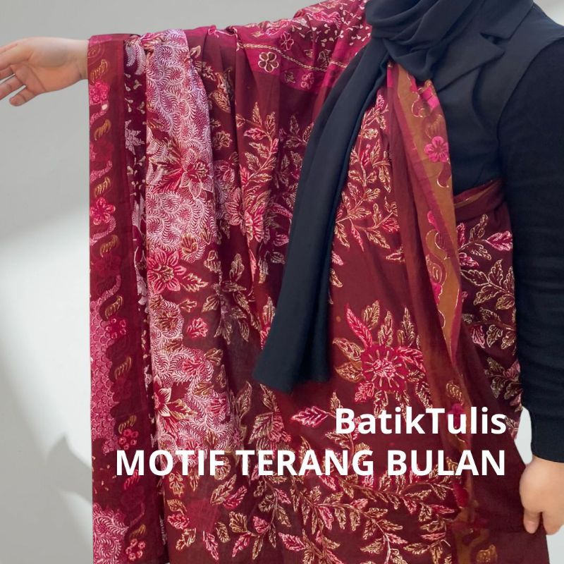 Batik Tulis rek kerrek  motif terang bulan warna maroon