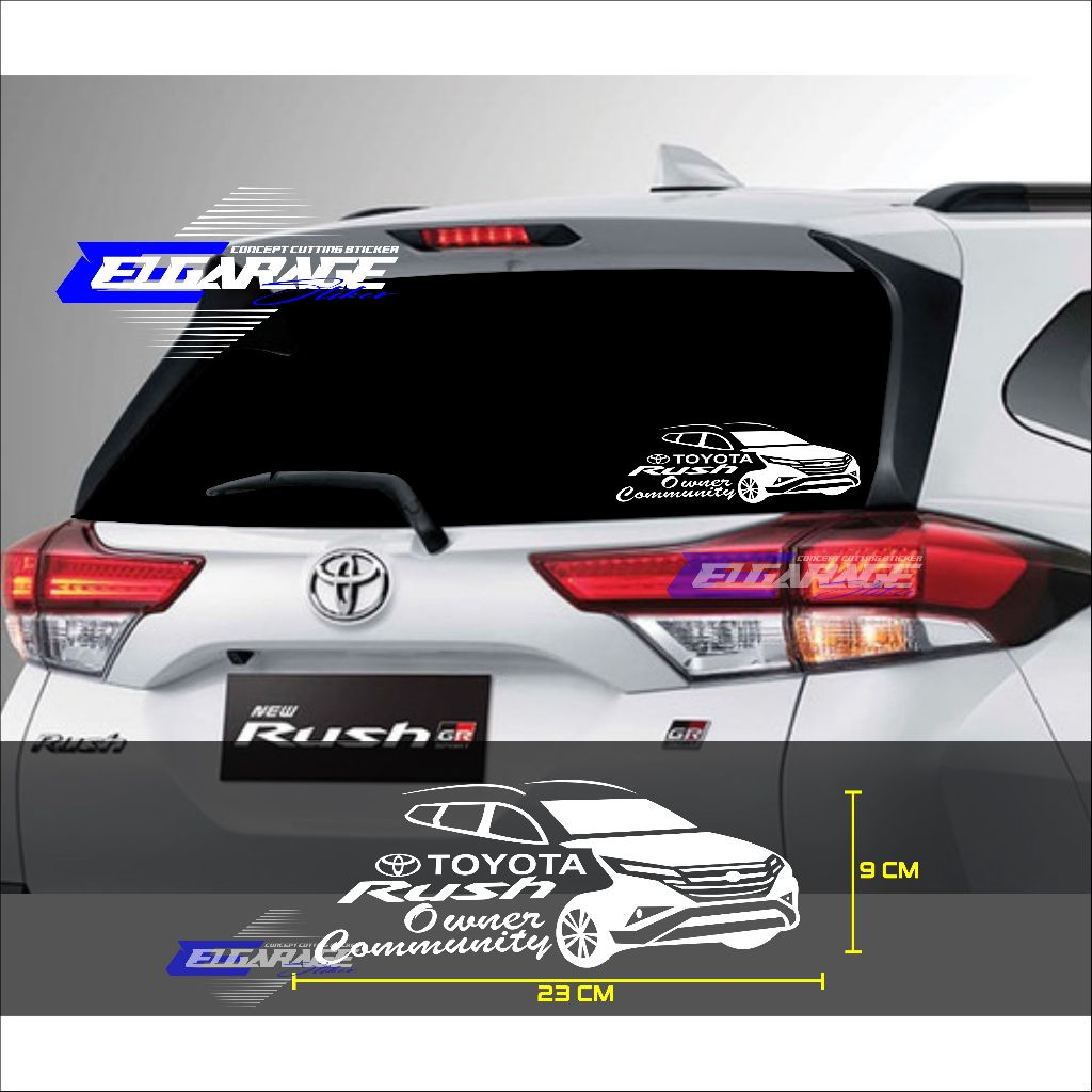 Stiker kaca mobil toyota rush cutting stiker kaca belakang mobil new rush terlaris