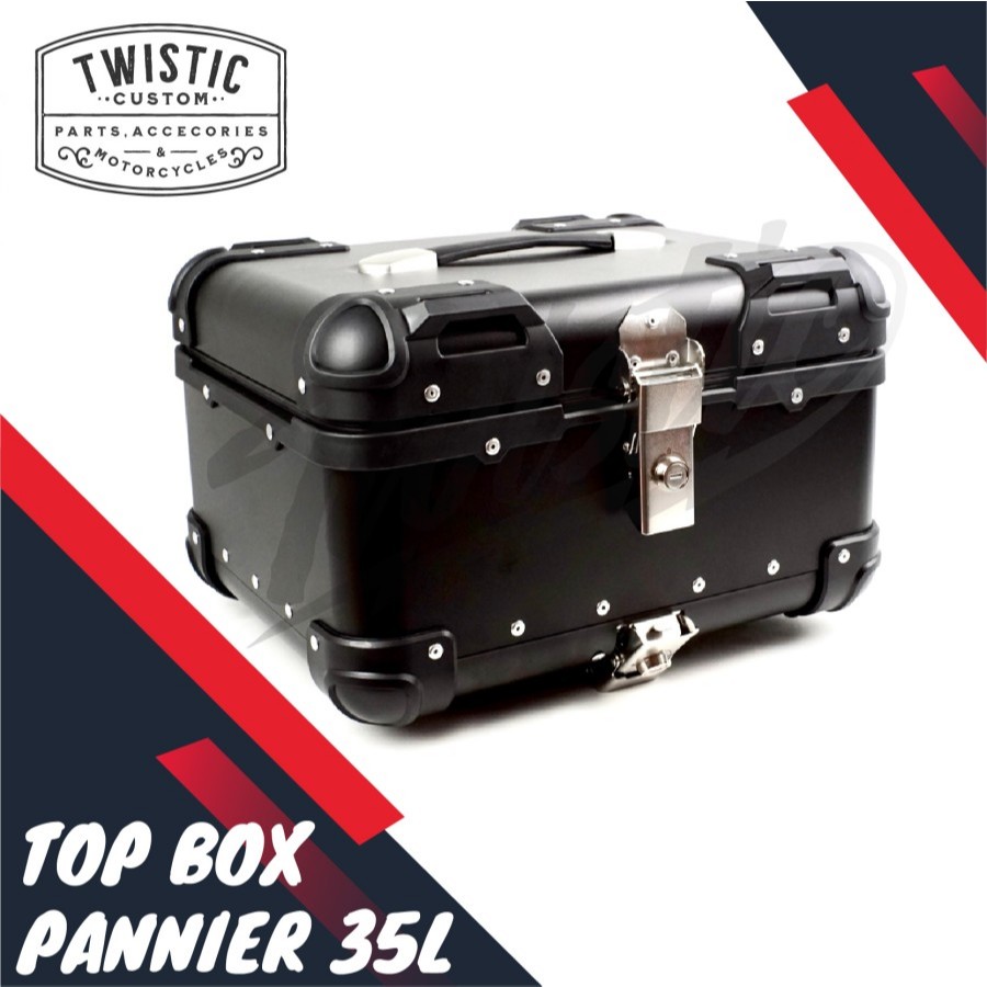 Top Box Pannier Aluminium 35L Motor NMAX CB150X ADV PCX Vespa Fazzio