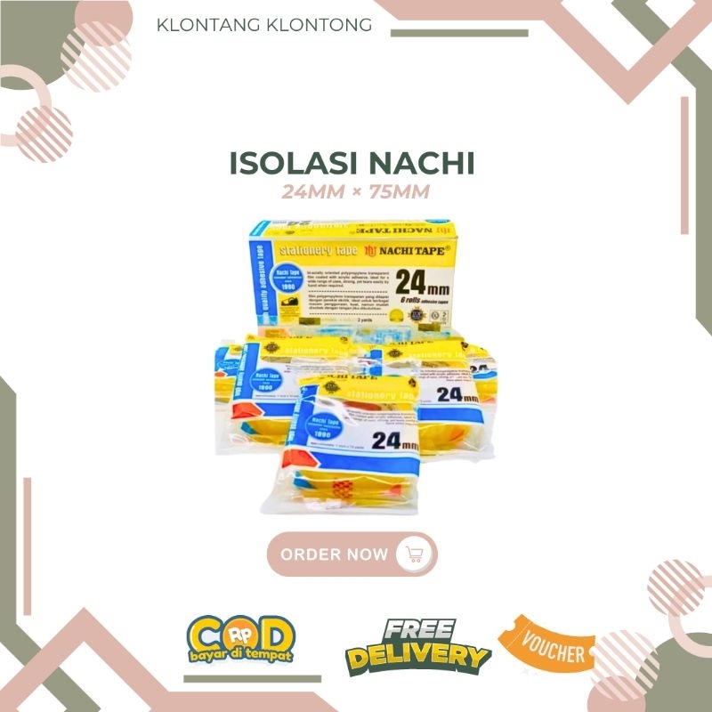 

Isolasi Nachi Stationary Tape 24 mm × 72mm