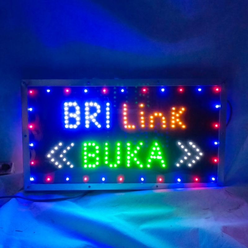 papan lampu led tulisan BRI LINK BUKA new