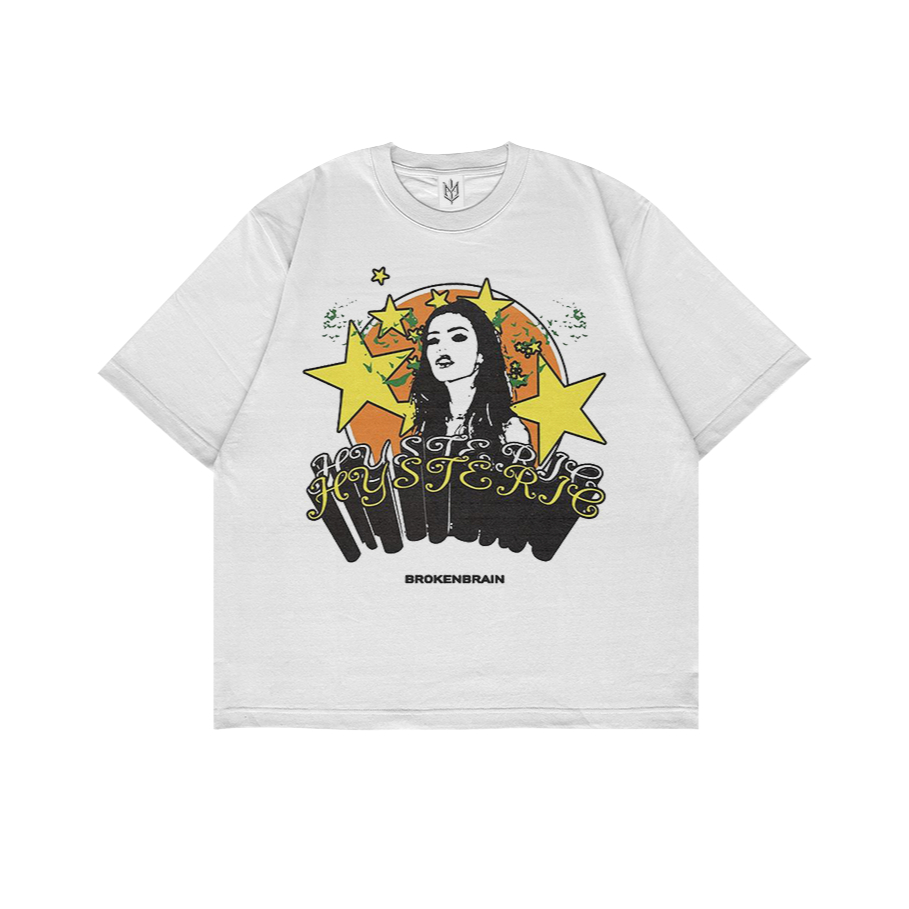 KAOS BAJU HYSTERIC BROKEN BRAIN| T-SHIRT OVERSIZE PUTIH STYLE Y2K VINTAGE BOOTLEG GRUNGE | PRIA WANI