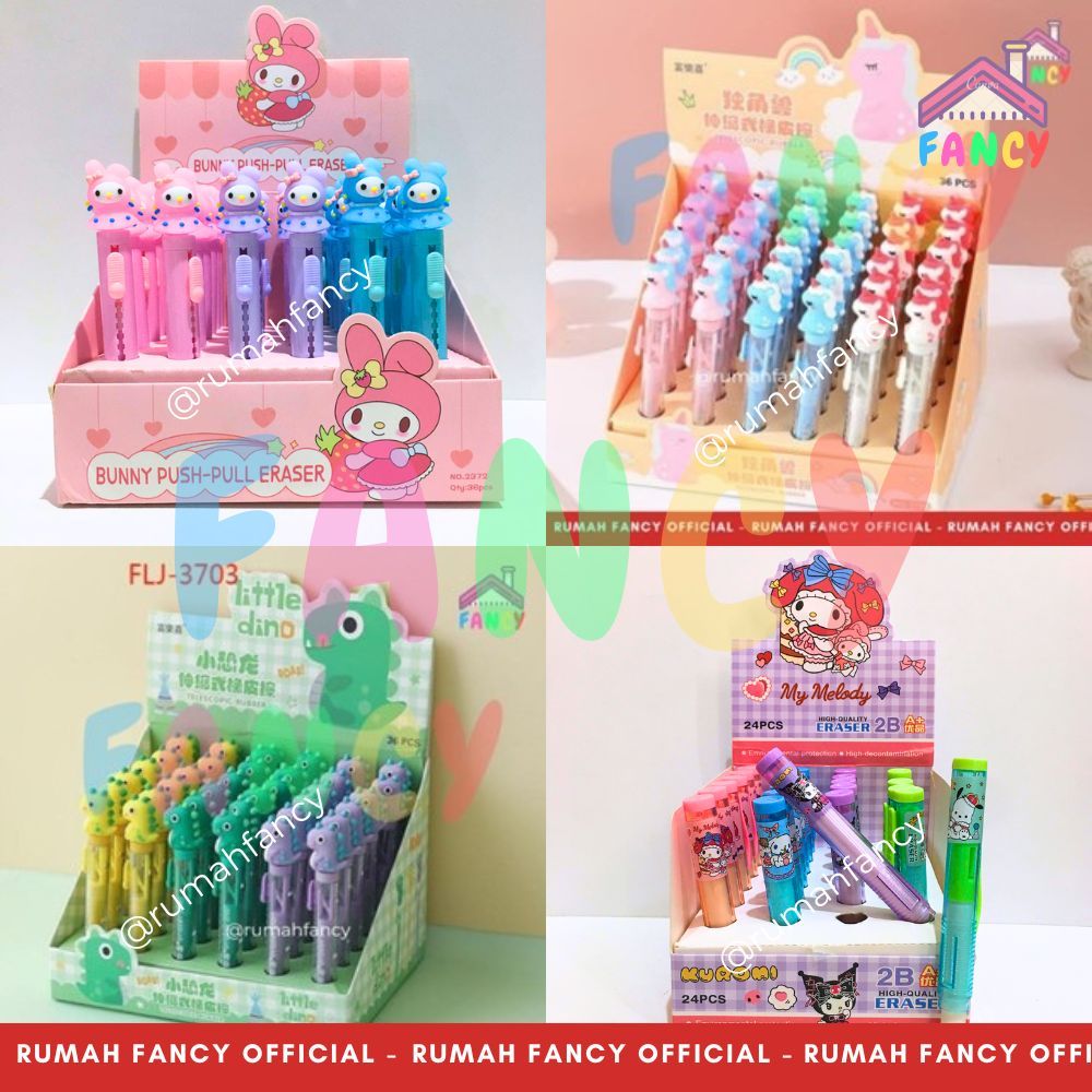 

PENGHAPUS / STIP MEKANIK SLIDE KARAKTER KARTUN LUCU Dinosaur Astronout Unicorn / MECHANICAL ERASER FOR PENCIL