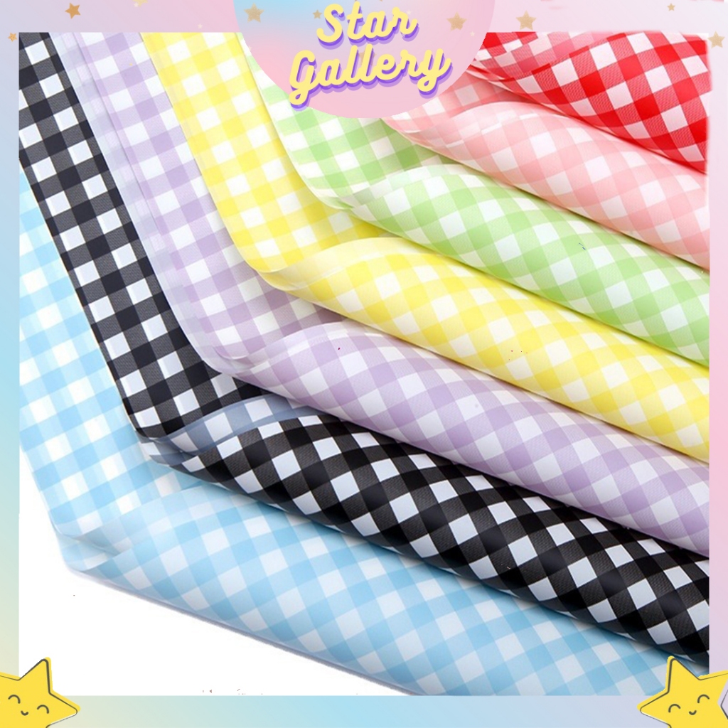 

Kertas Bunga Buket Motif Gingham Full Flower Wrapping Paper Cellophane Kertas Buket Florist Semi Transparan KB6003