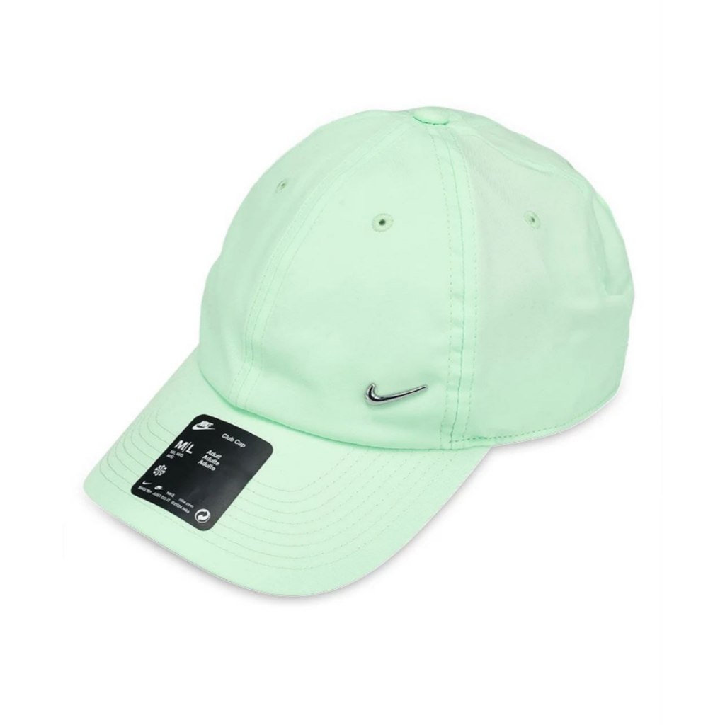 Nike Dri-FIT Club Metal Swoosh Cap Vapor Green FB5372-376 Unstructured Topi Original 100%