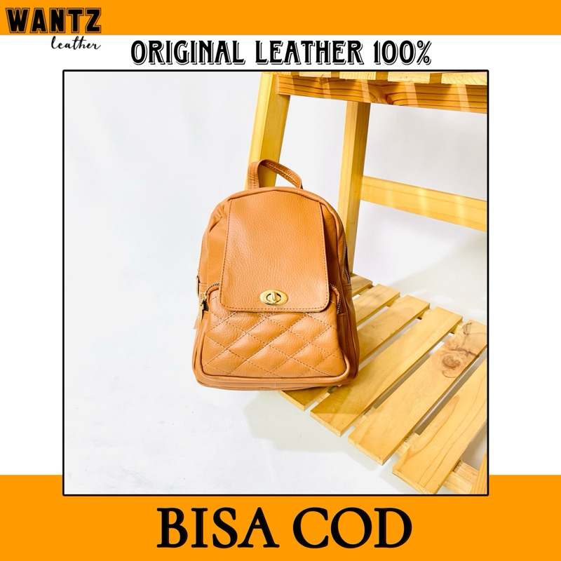 RANSEL WANITA Kulit Asli Garut TAS RANSEL WANITA Size Mini Kulit Asli garut