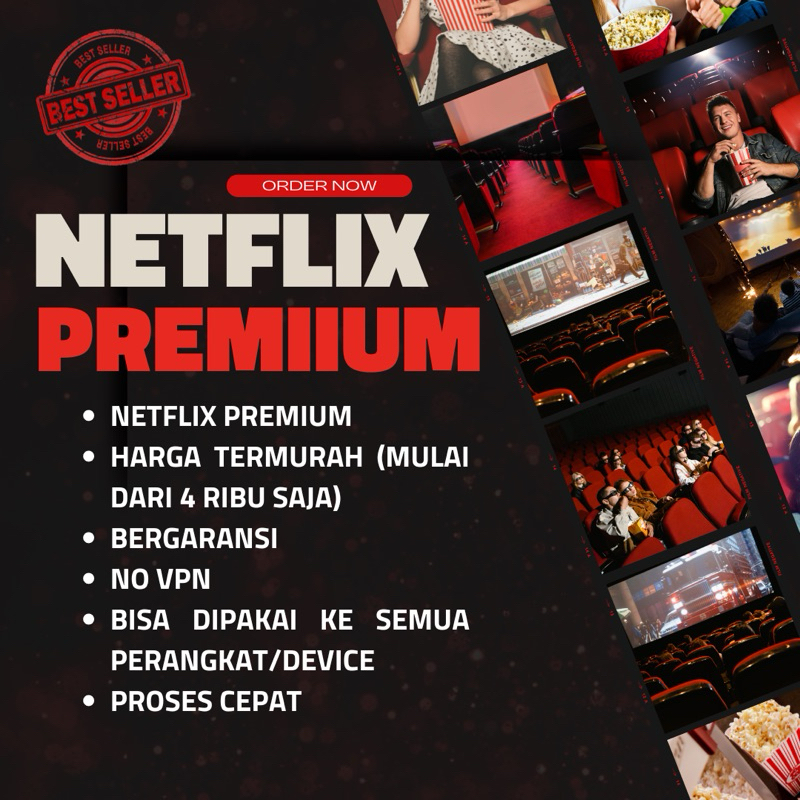 NETFLIX PREMIUM SHARING HD 4K ANTI SCREEN LIMIT FULL GARANSI 100%