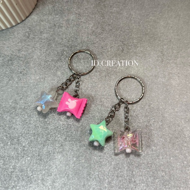 Gantungan Kunci Bintang Permen – Keychain Manik Bag Charm Aesthetic