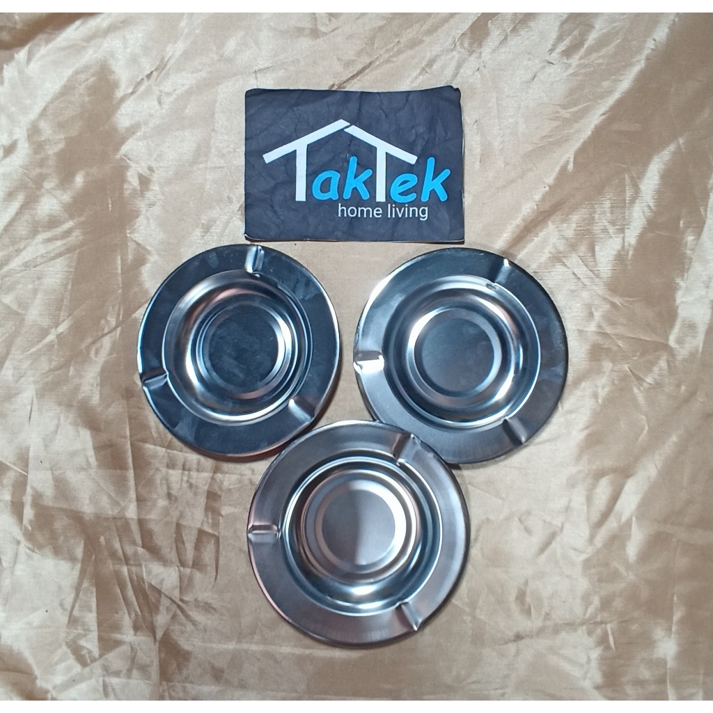 asbak bulat kecil tempat abu puntung rokok stainless