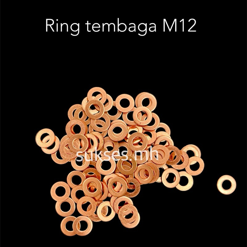 Ring Tembaga M12 ring tembaga tebal 2mm ring tembaga 12mm ring tembaga murni tebal 1mm-2mm