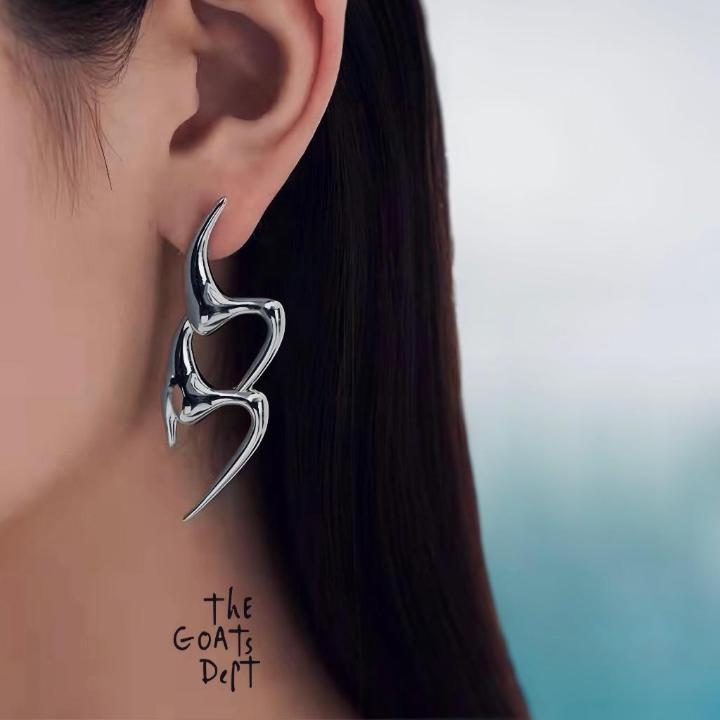 The Goats Dept - Cyber Tribal Earrings Original / tgd1092 anting earring telinga tusuk silver perak 