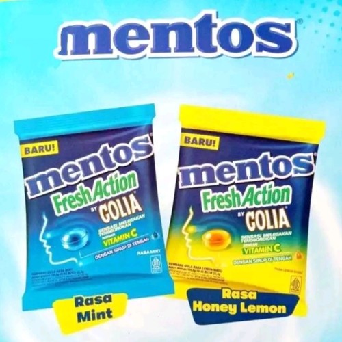 

PERMEN MENTOS GOLIA FRESH ACTION 105GR 1 BEG ISI 42 BUTIR