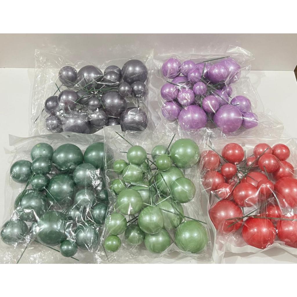 20 PCS Topper Kue Ulang Tahun Hiasan Kue Bentuk Bola Tusuk Cake Hiasan Bola Metalik /Hiasan Kue Tart