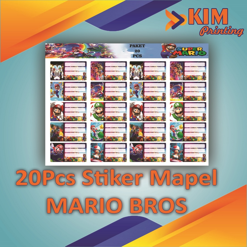 

(20PCS) STIKER LABEL BUKU PELAJARAN / STIKER LABEL NAMA BUKU PELAJARAN KARAKTER MARIO BROS