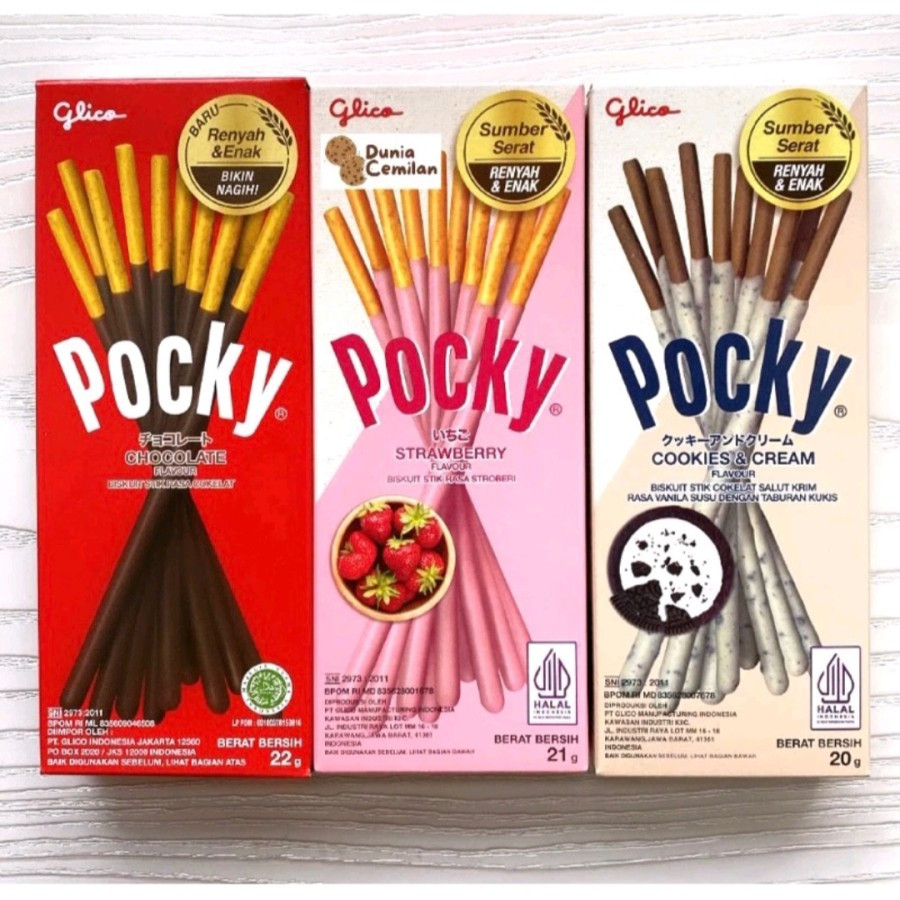 

Pocky Mini 1 PAK isi 10x22gr/Glico Pocky MINI PACK CChocolate,StrawberryCookies n Cream