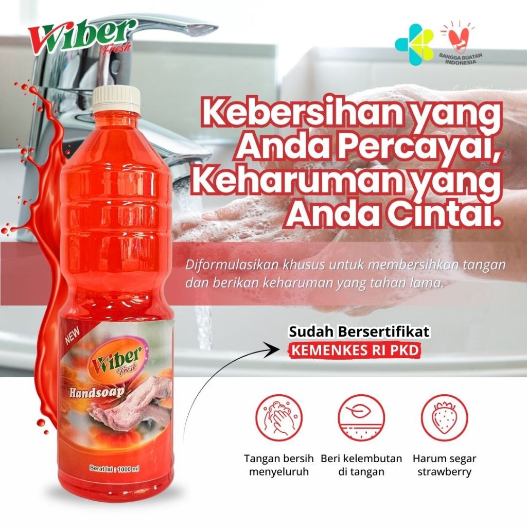 HANDSOAP Sabun cuci tangan PREMIUM 1L kotak WIBER FRESH
