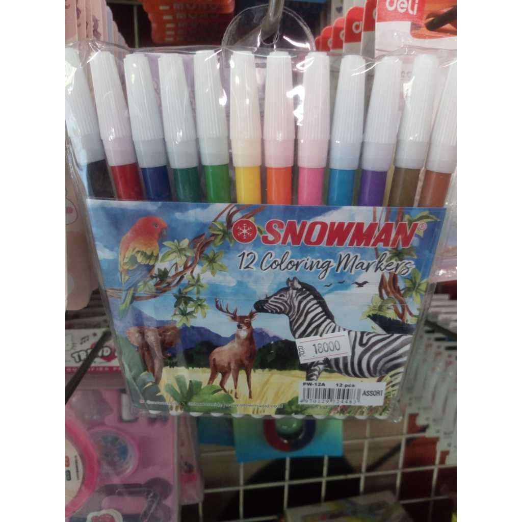

spidol kecil snowman isi 12 warna