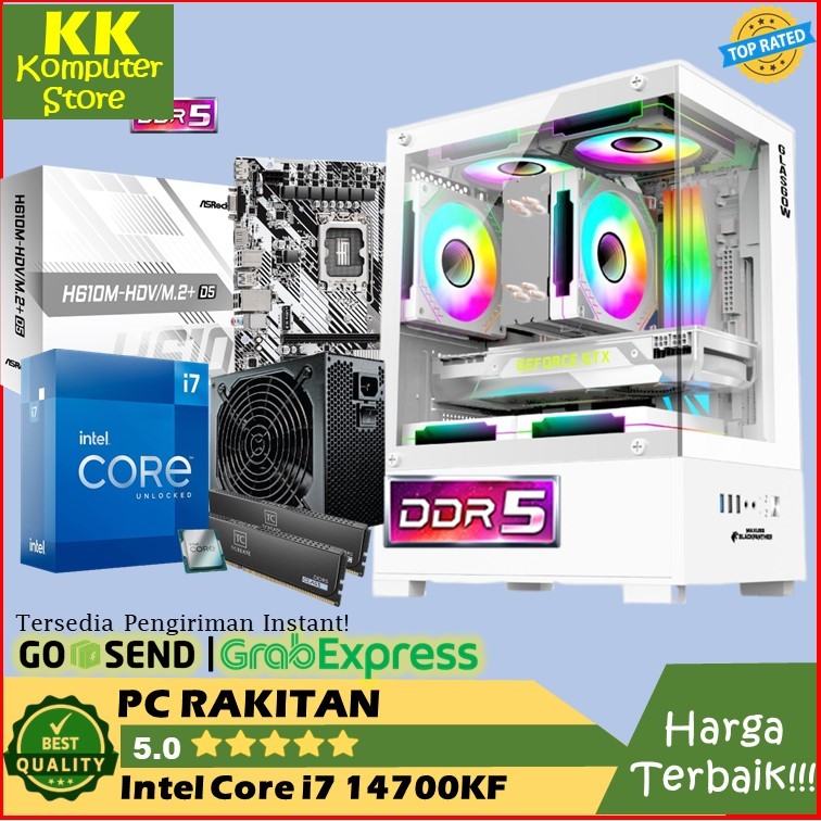 Pc Rakitan Intel Core i7 14700KF | Ram DDR 5 4800Mhz [ Pc Gaming Design Editing Core i7 14700KF ]