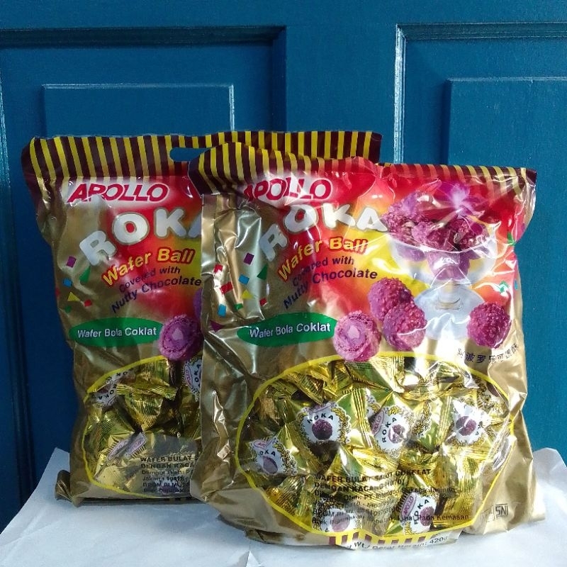 

Coklat roka wafer plastik/coklat wafer bola Apollo plastik 420 gr isi 70 pcs