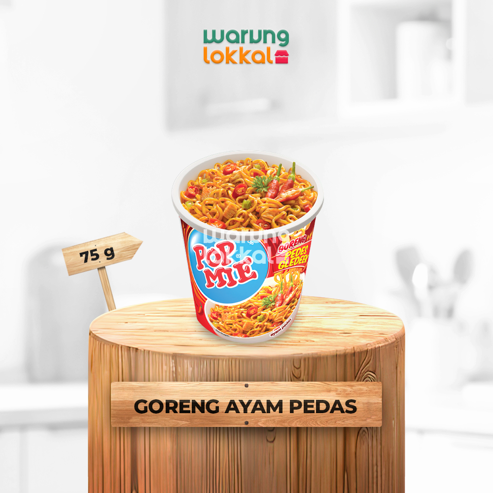 

Pop Mie Goreng Ayam Pedas Pedes Gledek 75g - Warung Lokkal