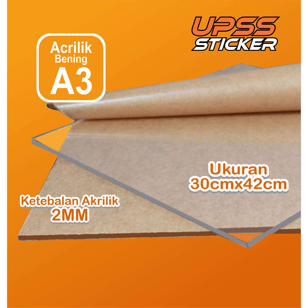 

AKRILIK lembaran 2mm A3 / Akrilik bening / Astari / Acrylic /Akrilik A3