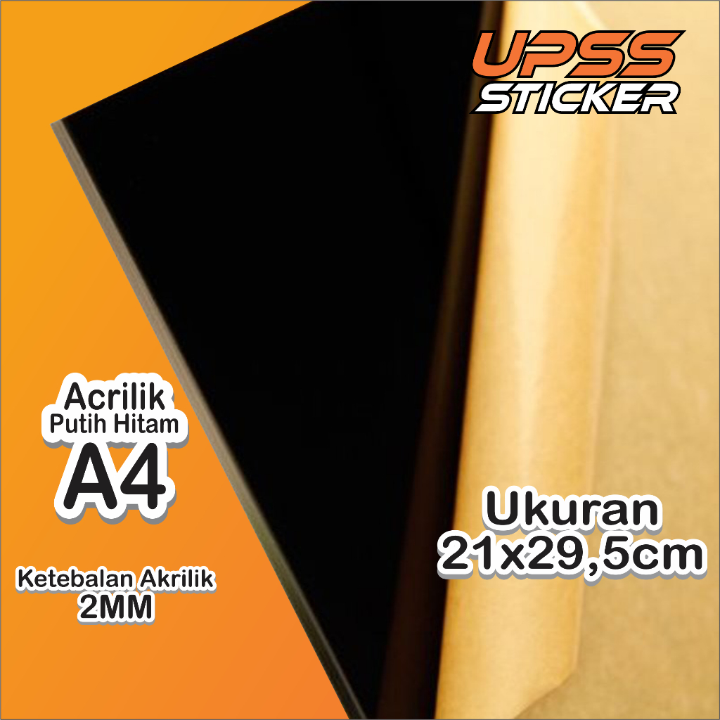 

Lembaran Akrilik Warna Hitam A4 2mm, Acrylic Sheet Black Akrilik hitam mengkilat