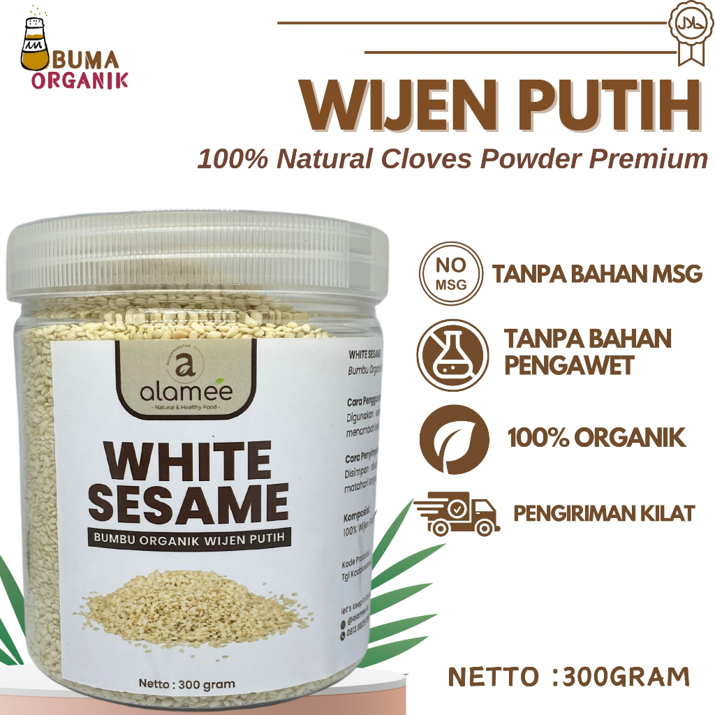 

Wijen Putih wijen putih bubuk White Sesame Seed Bumbu Dapur Masak Rempah Bubuk toples praktis