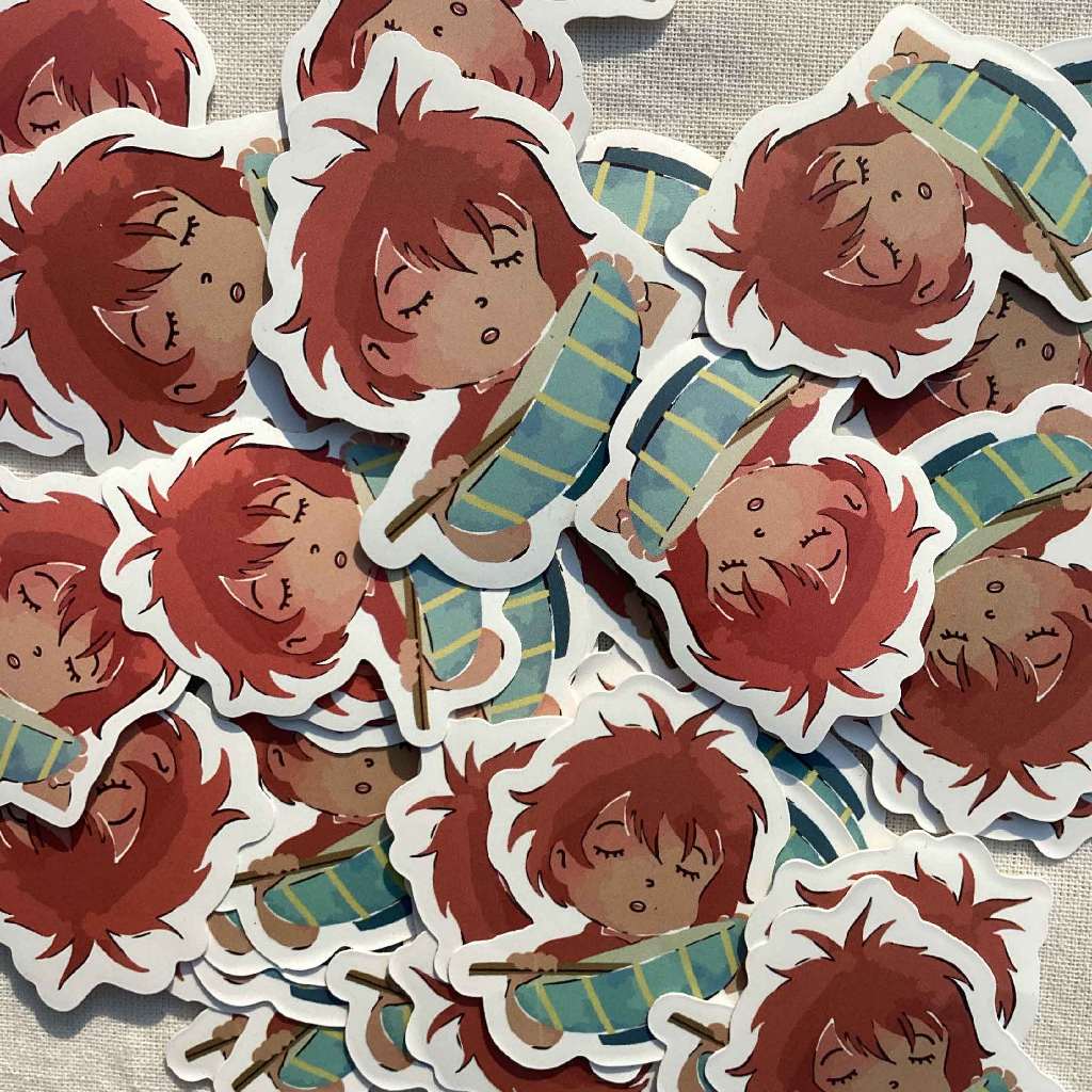 

3 Pcs 5k || Sticker Ghibli Ponyo Vnyil Laminasi Doff Waterproof Aesthetic by Artphylios