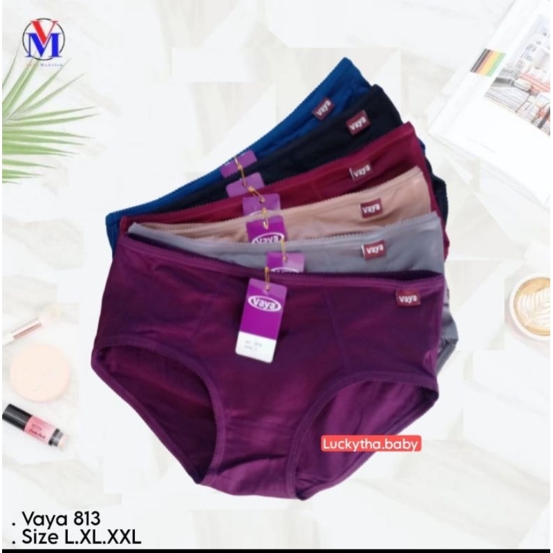 6pcs_ Vaya 813 Celana dalam wanita / Cd vaya karet kecil / cd wanita vaya supersoft / celana vaya