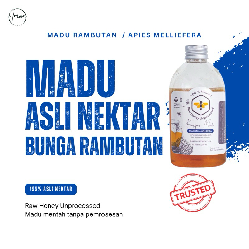 

Madu Rambutan 100% Asli Nektar Bunga Rambutan / Raw Honey Unprocessed