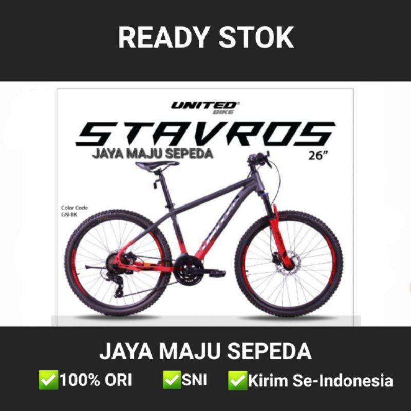 Sepeda Gunung MTB UNITED STAVROS 26 Inch Alloy 3x8Sp HD Shimano Altus