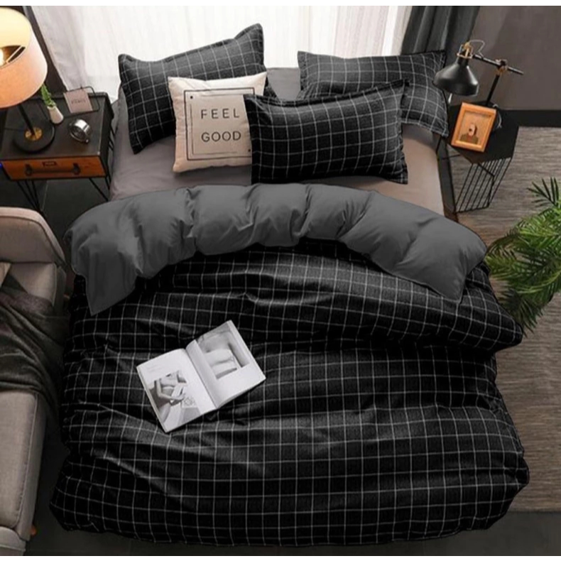 SPREI KOTAK HITAM AESTHETIC BAHAN KATUN DISPERSE PREMIUM