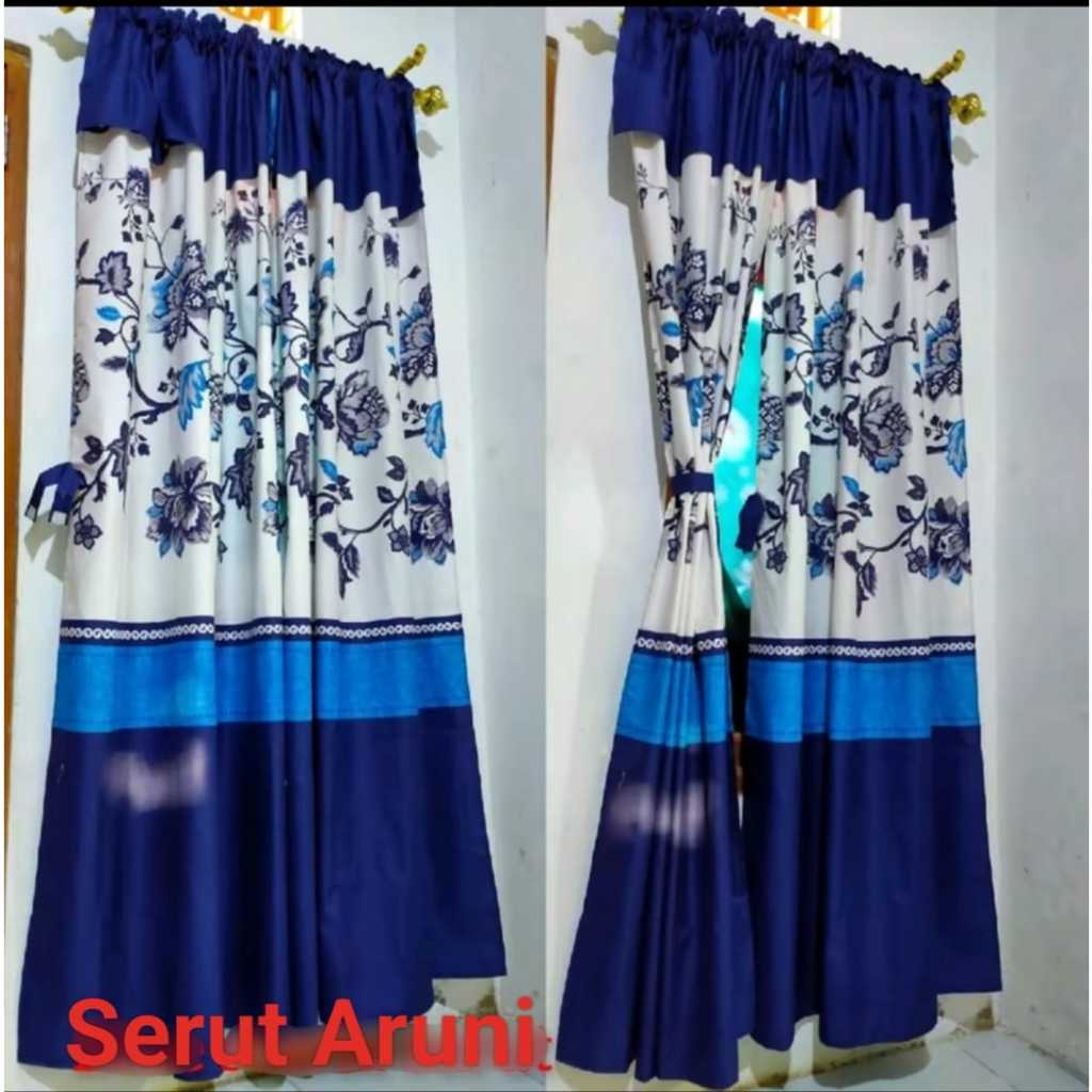 Gorden Jendela Serut Panjang Aesthetic Uk 100x200 cm Minimalis Murah