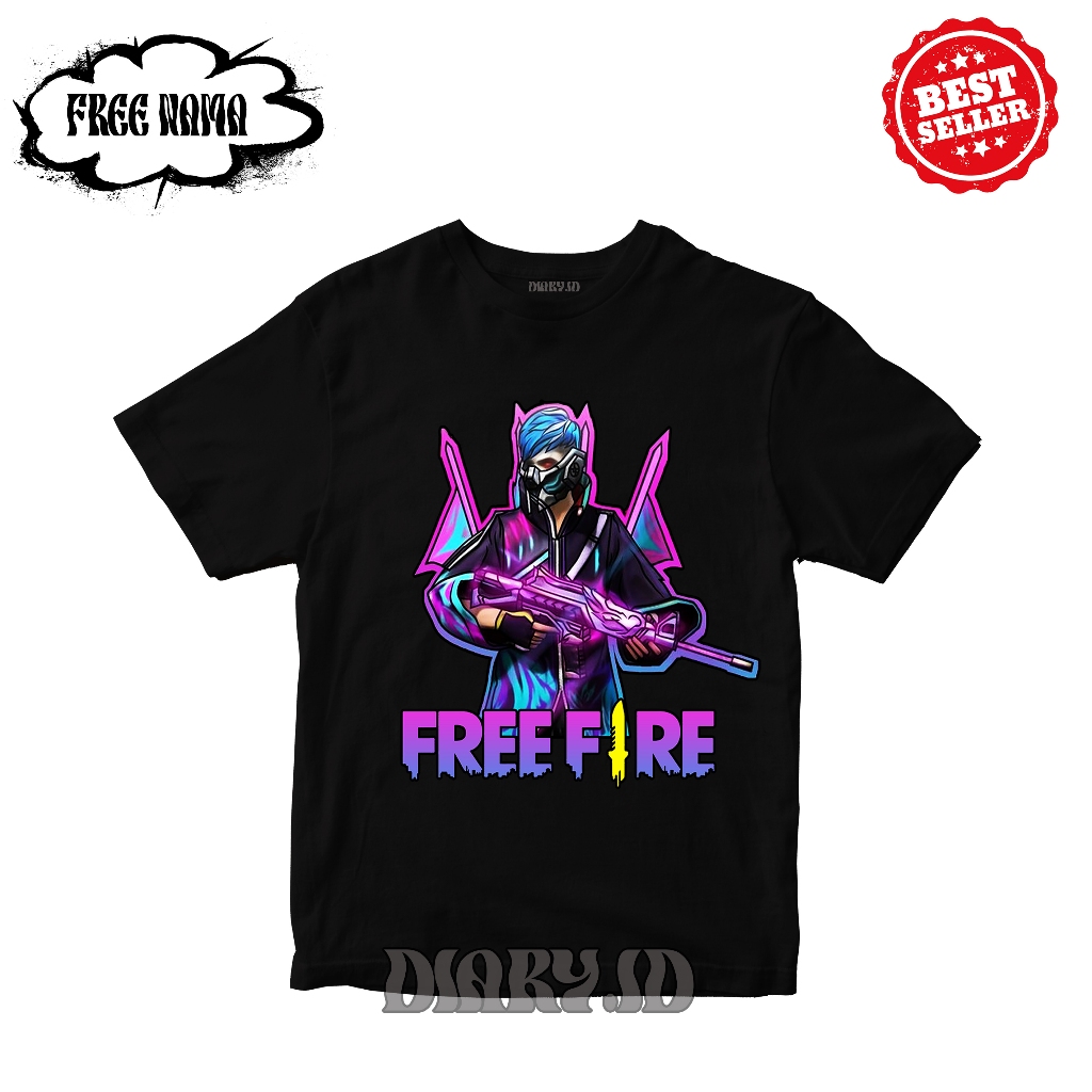 BAJU KAOS ATASAN ANAK GAME FF FREE FIRE SG SULTAN UNGU BAHAN KATUN PREMIUM