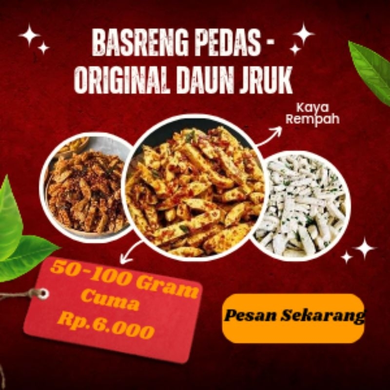 

Basreng Daun Jeruk Viral Original Pedas Nikmat Lezat Bikin Nagih 100 gram