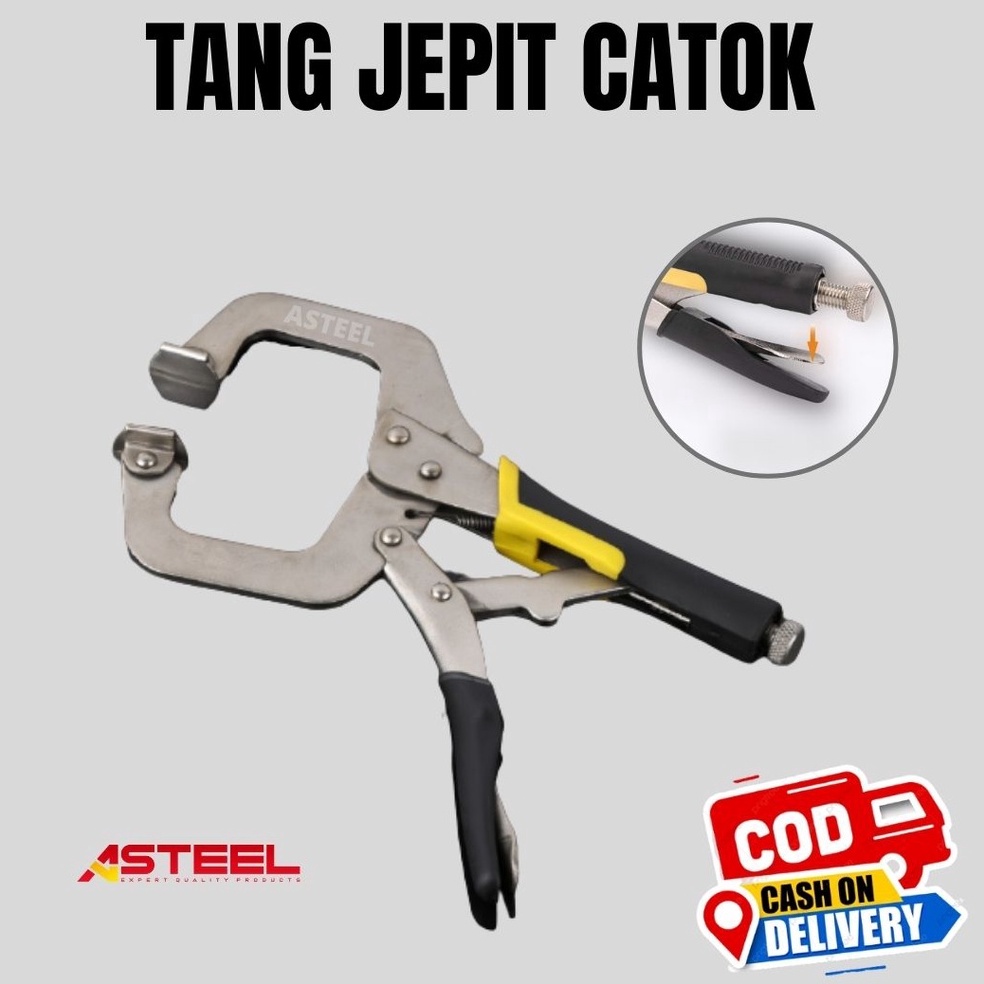 Muraaaahh ASTEEL Tang Jepit Catok Kunci Mini Locking Plier C Clamp Swivel Lock Tang Jepit Catok  Tan