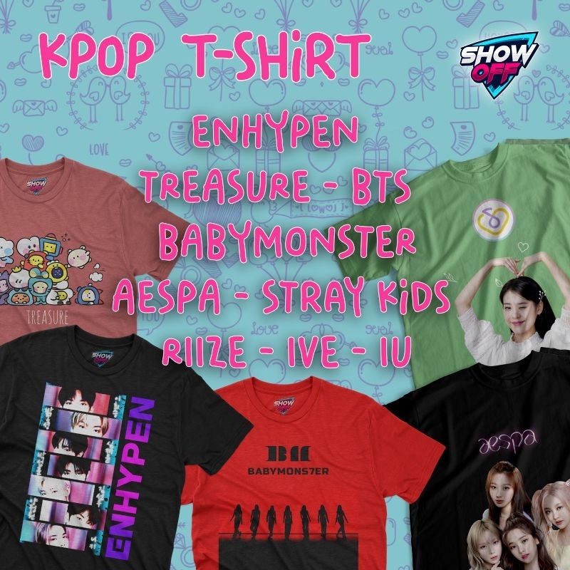 Tshirt Kaos Premium desain cute KPOP Hypebeast Freebies