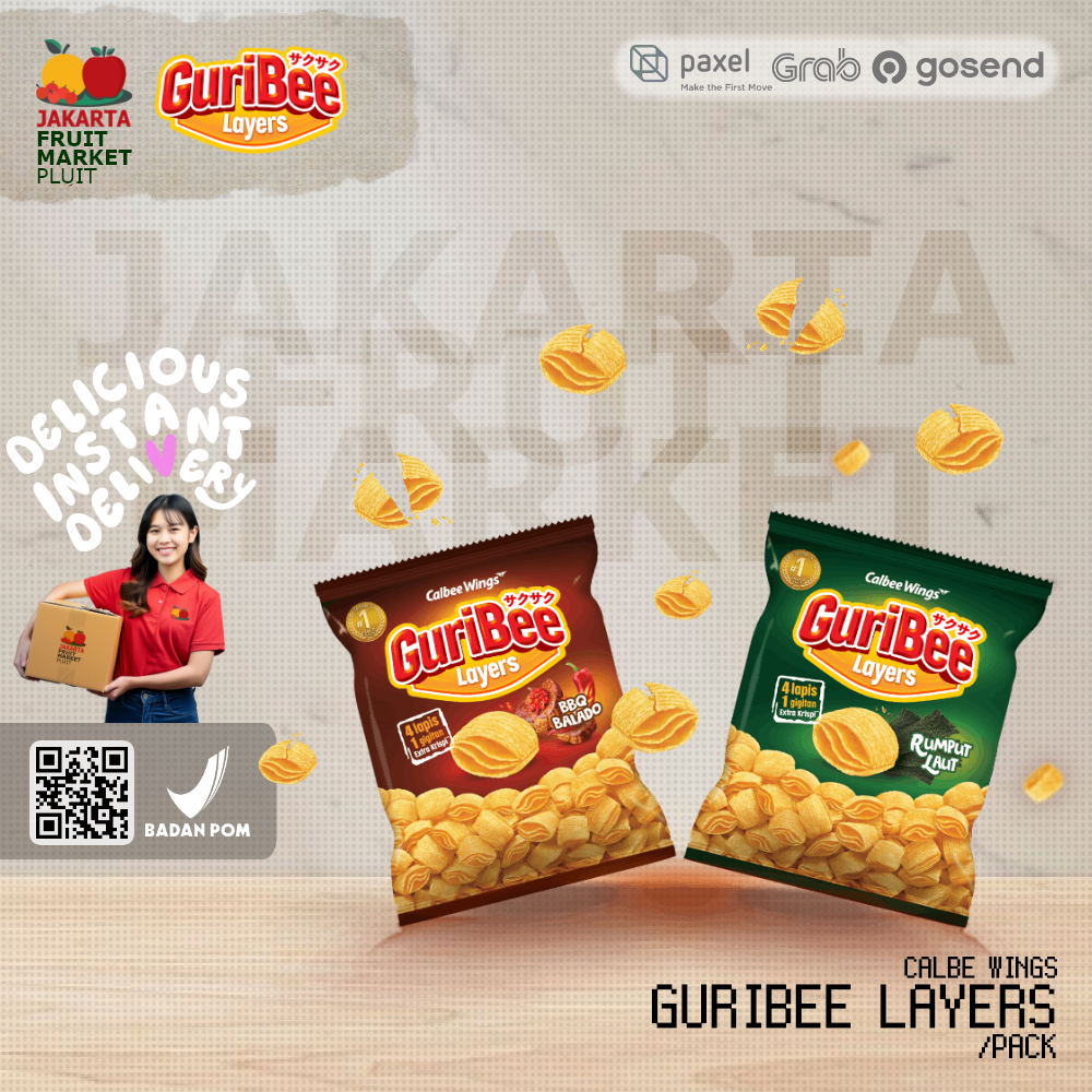 

GURIBEE LAYERS ALL / bbq balado rumput laut snack kripik lapis krispy