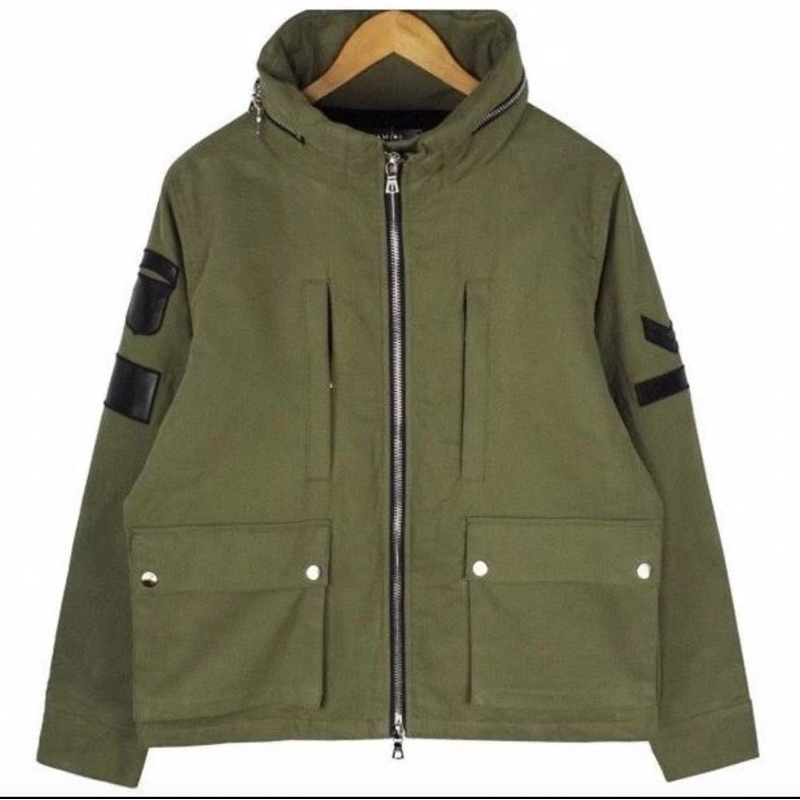 AMIRI MILITARY STAND LEATHER PATCHES JACKET