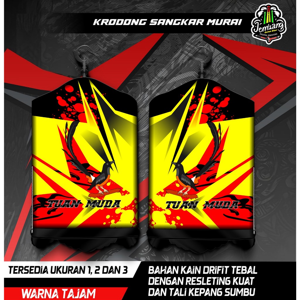 Krodong Krojong Sangkar Burung Murai, Sangkar Bulat Custom, Printing, High Quality, COD