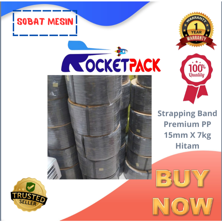 Strapping Band Premium PP 15mm X 7Kg Hitam