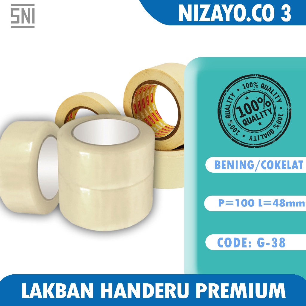 

Lakban Coklat dan Bening OPP HANDERU HP Tape 45mm x 100yard NZY 3