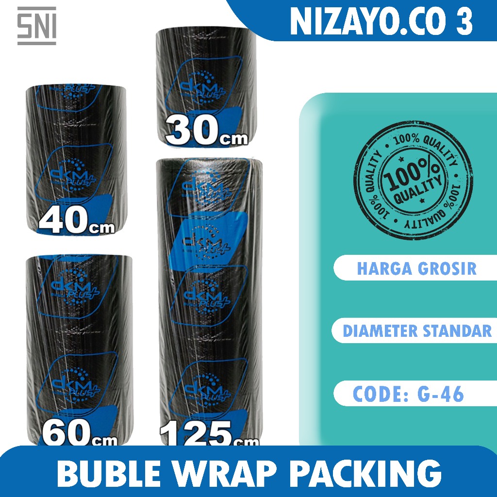 

Bubble Wrap Termurah Harga Grosir Ready Hitam Putih Tidak Gampang Sobek 1.25 x50m 2.3 kg NZY 3