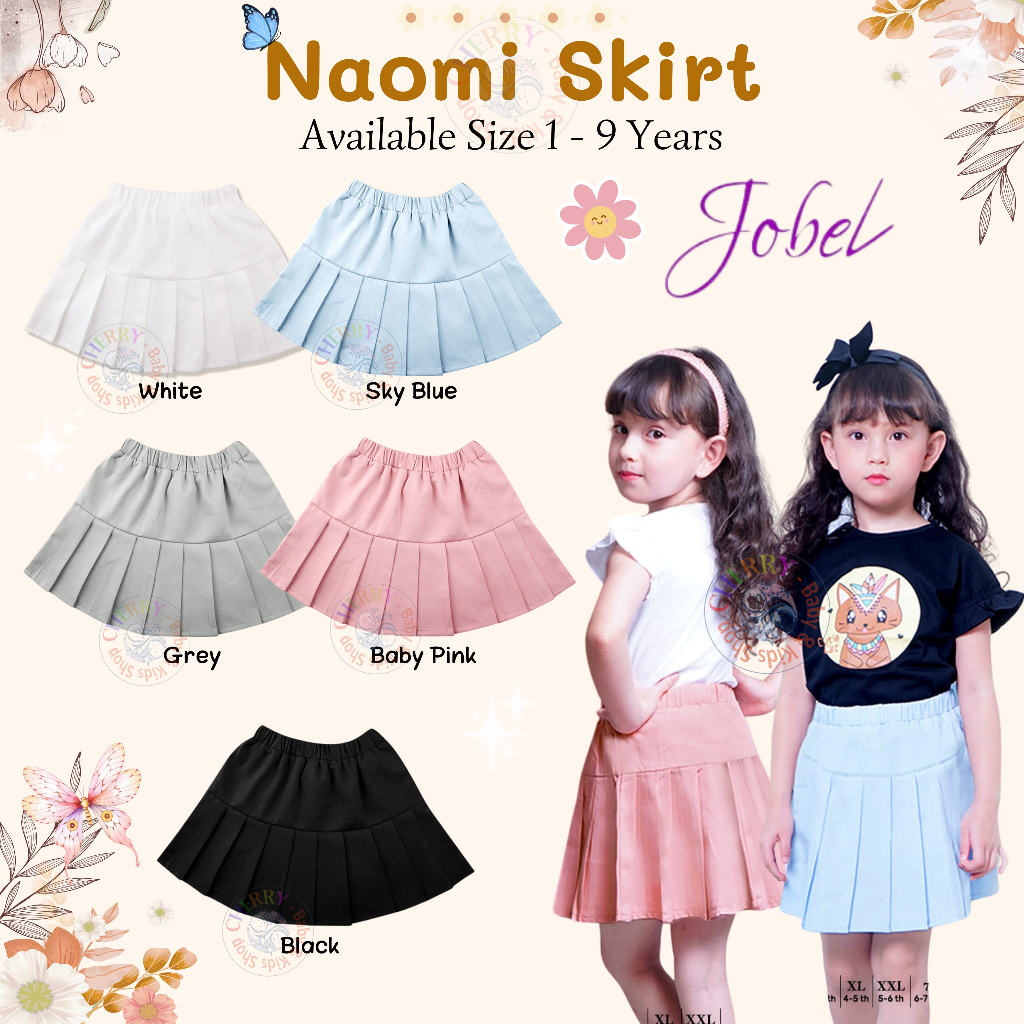 Jobel Naomi Skirt 1-9 Tahun Rok Plisket Anak Perempuan / Rok Tennis Pleated Mini Pendek Anak Perempu